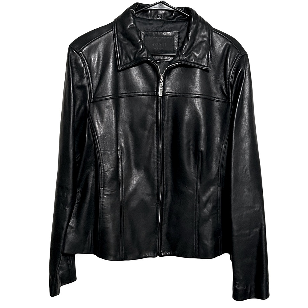 Avanti / Vintage Black Leather Jacket size XL
